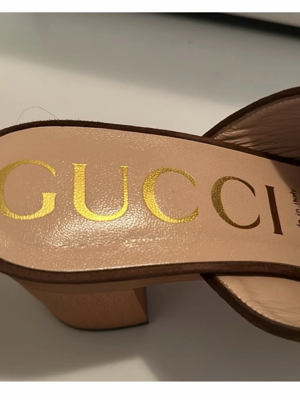 Gucci Brown & Tan GG Canvas Horsebit Platform Sandals